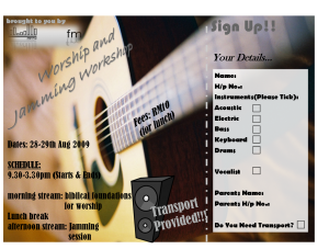 Worship & Jamming Workshop Flyer